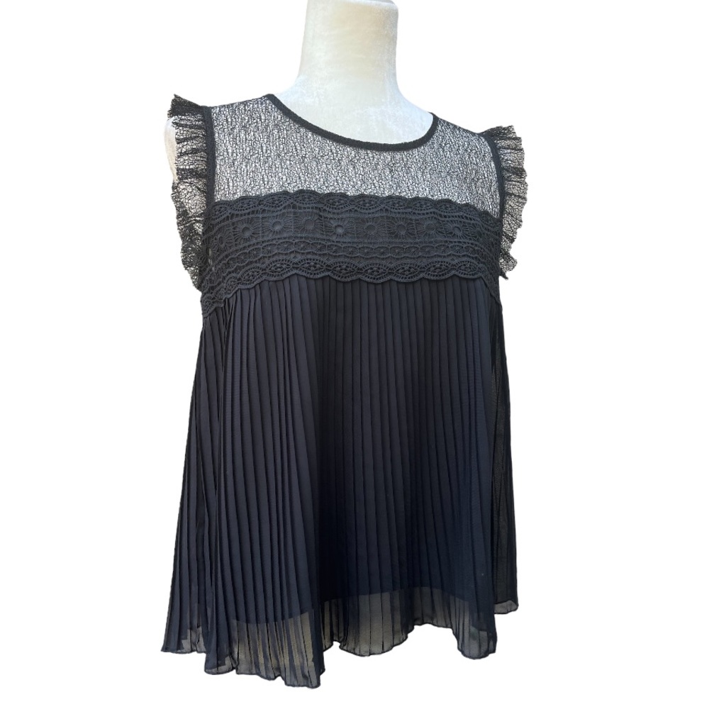 ZARA Pleated Baby Doll Top | Medium - Picture 3 of 9
